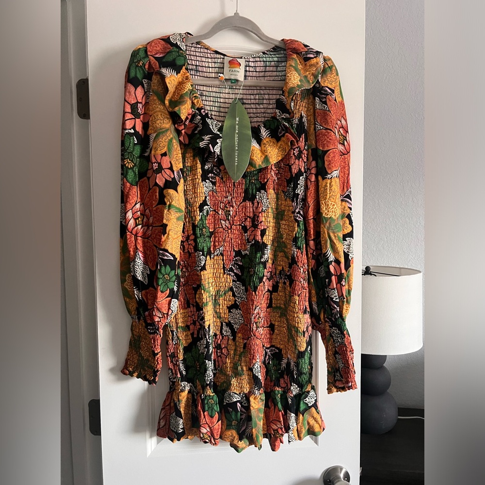 FARM Rio - GARDEN BLACK MINI DRESS